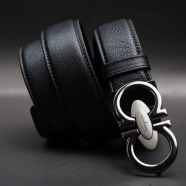 Zays Handcrafted Leather Belt for Men – Full-Grain Cowhide, Adjustable Fit, Stylish (ZMB180-Black) image