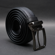 Zays Handcrafted Leather Belt for Men – Full-Grain Cowhide, Adjustable Fit, Stylish (ZMB153-Black) image