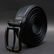 Zays Handcrafted Leather Belt for Men – Full-Grain Cowhide, Adjustable Fit, Stylish (ZMB155-Black) image