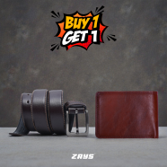 Zays Special Premium Leather Belt And Wallet (Buy1 Get1 FREE) image