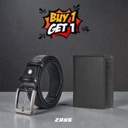 Zays Special Premium Leather Belt And Wallet (Buy1 Get1 FREE) image