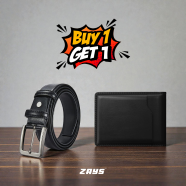 Zays Special Premium Leather Belt And Wallet (Buy1 Get1 FREE) image