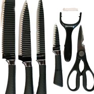 Zepter 6 Pieces Knife Set- Stainless Steel-With Strong Non-Stick Coating -Unique Design image