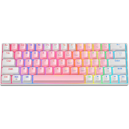 Zifriend 64 Keys 60 Percent Mechanical Keyboard Blue Switches Hot Swappable White Pink image