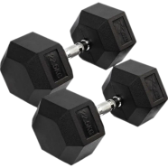  22.5 Kg Hex Dumbbell 1 Pair ( Total 45 Kg ) - Black image