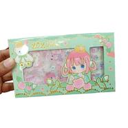 5pcs Sticker And 5ps Printed Washi Tape Set Cute Girl Paper Tapes Journal Scrapbooking Diy Deco Kawaii Masking Tapes image