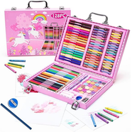  Art Set, Portable Drawing kit with Crayons-128 Pcs icon