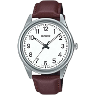 Casio Brown Leather Strap Watch For Men - MTP V005L-7B4UDF