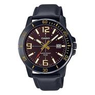 Casio Watch Men's Analog Brown Dial Leather Band image