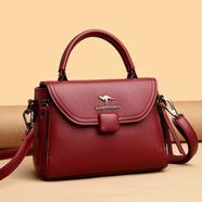  Luxury Designer Fashion High Quality Leather Kangaroo Handbag Maroon image