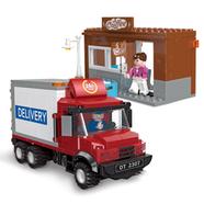 MOC City Food Delivery Truck Coffee Shop Store Figure Model Toy Building Block image