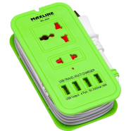  Maxline ML-604 4 USB Ports Travel Multi Charger And Extension Socket With 1.8 Metre Cable image