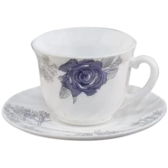  Opal Glass Cup and Saucer 12 Pcs Set image