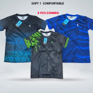  Smug Premium Sublimation Combo Offer T Shirt 3 Pcs Sky Black And Blue image