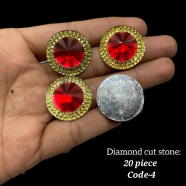 Premium Golden Frame Round Crystal Stones For Jewelry image