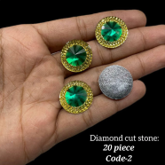 প্রিমিয়াম গোল্ডেন ফ্রেম রাউন্ড ক্রিস্টাল স্টোনস ফর জুয়েলরি icon