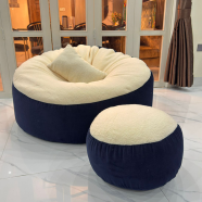 হাগব্যাগ জায়ান্ট রোল ফ্যাব্রিকস কম্বো বিন ব্যাগ নেভি ব্লু ক্রিম ৩ পিস image