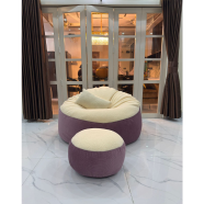 হাগব্যাগ জায়ান্ট রোল ফ্যাব্রিকস কম্বো বিন ব্যাগ অনিয়ন পিংক ক্রিম ৩ পিস image