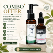 Guerniss Raw Niacinamide 5 Percent Facial Cleanser 100ml Plus Guerniss Raw Salicylic Acid Serum 0.5 Percent 30ml (Combo Pack) image