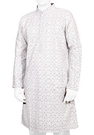  Black Pata Printed Short Panjabi (P127) image