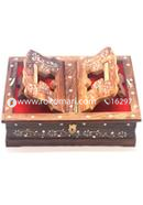 Wooden Rehal Box - White Flower Design Box