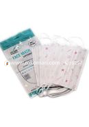 Stay Safe Face Mask - White - (5 Pcs Poly) Pink Star and Moon Design