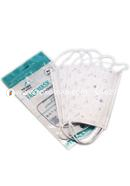 Stay Safe Face Mask - White - (10 Pcs Poly) Navy Star and Moon Design