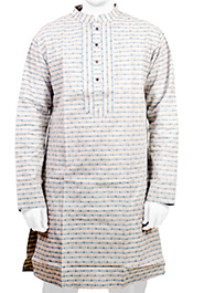 DarkSeaGreen Stripe Andi Cotton Panjabi image