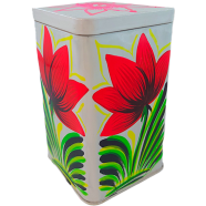 hintar Khorak Tinbox White - Red Mixed Colour ( Flower Printed ) image