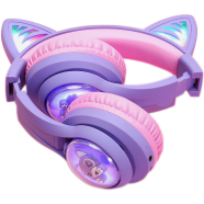 iClever Cat Ear Bluetooth Headphones (Purple) image