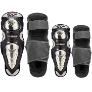 Pro Biker V2 Stainless Steel Outdoor Racing Knee And Elbow Guard - 4 Pcs image