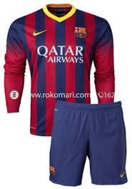 Barcelona Home Club Jersey : Very Exclusive Full Sleeve Jersey With Short Pant image