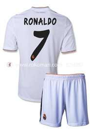Real Madrid RONALDO 7 Home Club Jersey : Very Exclusive Half Sleeve Jersey With Short Pant image