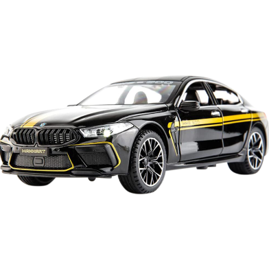 1/24 BMW M8 Toy Car, Alloy Diecast Race Collectible Pull Back Model Car with Sound and Light Toy Vehicle for Boys Gift (Black) image