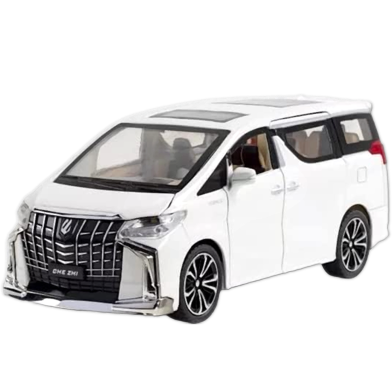 1:24 Die cast Metal Toyota ALPHARD HYBRID Toy Car Vehicles Metal Car 6 Doors Open Model Car Sound Light Toys For Children Gift (Metalcar Alphard-C4011-W) image