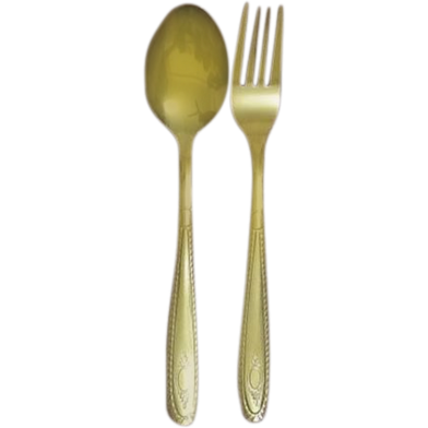 12Pcs Steel Gold Plated Spoon Set image