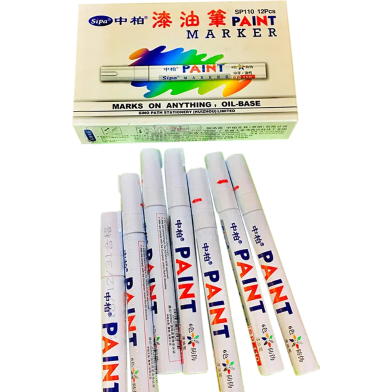 12 Piece Waterproof Tire Marking Pen - White (Bundle Of 12) image