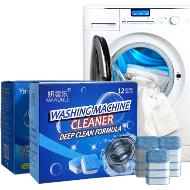 12 Tabs Washing Machine Mini Vacuum Cleaner Tablets Washing Machine Cleaning Descaling Detergent Vibrant Board Cleaning Products image