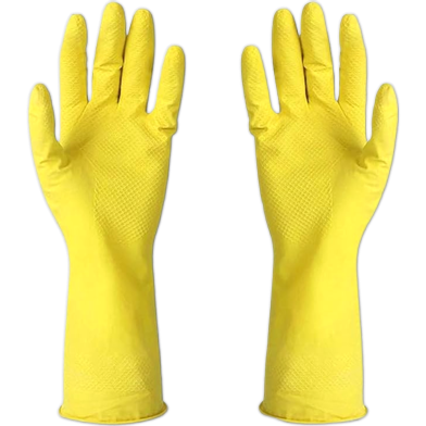 13-Inch Black Industrial Rubber Hand Glove - Cleaning, Safety, and Multipurpose Use (Free Size, Size G) image