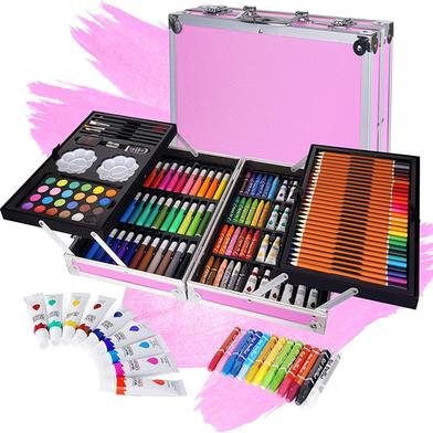 Art Supplies Set for Kids, Portable Aluminum Case Art Kit (Pink) - 145 Pcs image