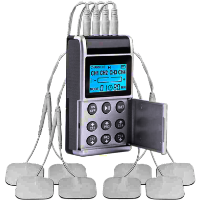 15 Modes 4 Output Channel PMS Eletric Professional Muscle Stimulation Physiotherapy Tens Electrodes Machines Body Massager Pads image