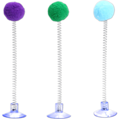 1pc Spring Cat Toy, Spring Toy with Ball, Pet Interactive Toy image