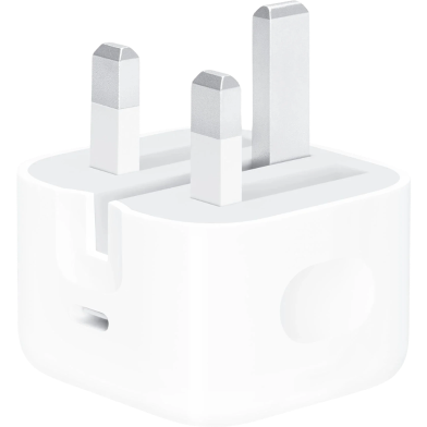 20W Uk-3 Pin type C Power Adapter USB C Output Fast Charger (Apple) White image