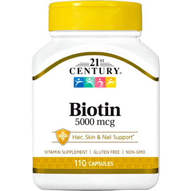 21ST Century Biotin 5000MCG 110 Capsules - 740985271162 image
