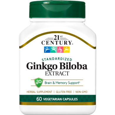 21ST Century Ginkgo Biloba Extract 60 Capsules - 740985212493 image