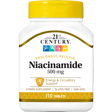 21ST Century Prolonged Release Niacinamide 500MG 110 Tablets - 740985225509 image