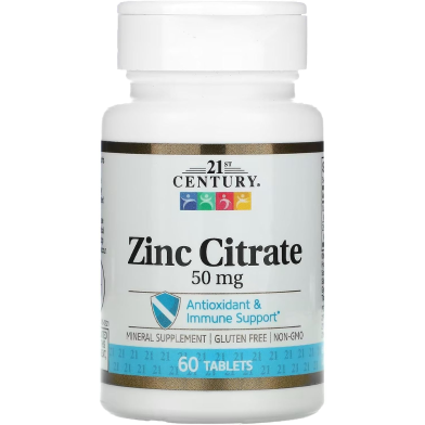 21st Century Zinc Citrate Tablets 50mg 60 Count -524926313 image