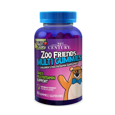 21st Century Zoo Friends Multi Gummies, Fruit 60 Count image