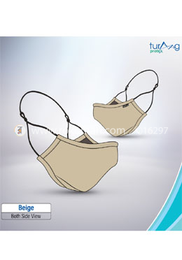 Turaag Protex BEIGE Face Mask For Men - 1 Pcs (Washable and reusable up to 25 times) image
