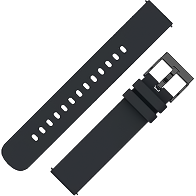 22mm Soft Silicone Watch Strap Band for Smart Watch -Black image